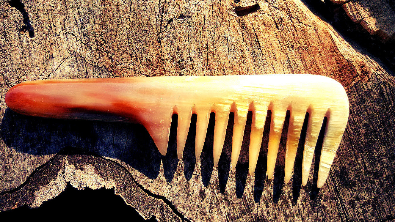 Horn Beard Comb With Handle